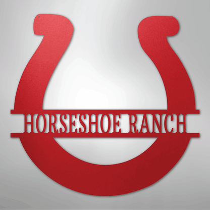 Personalized Simple Horseshoe Metal Art Sign