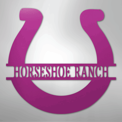 Personalized Simple Horseshoe Metal Art Sign