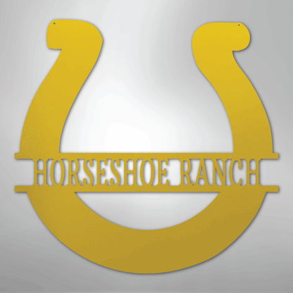 Personalized Simple Horseshoe Metal Art Sign