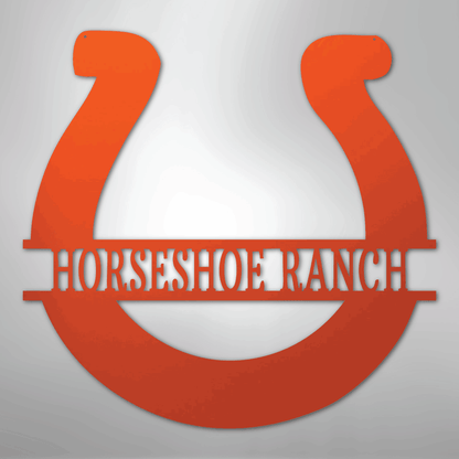 Personalized Simple Horseshoe Metal Art Sign