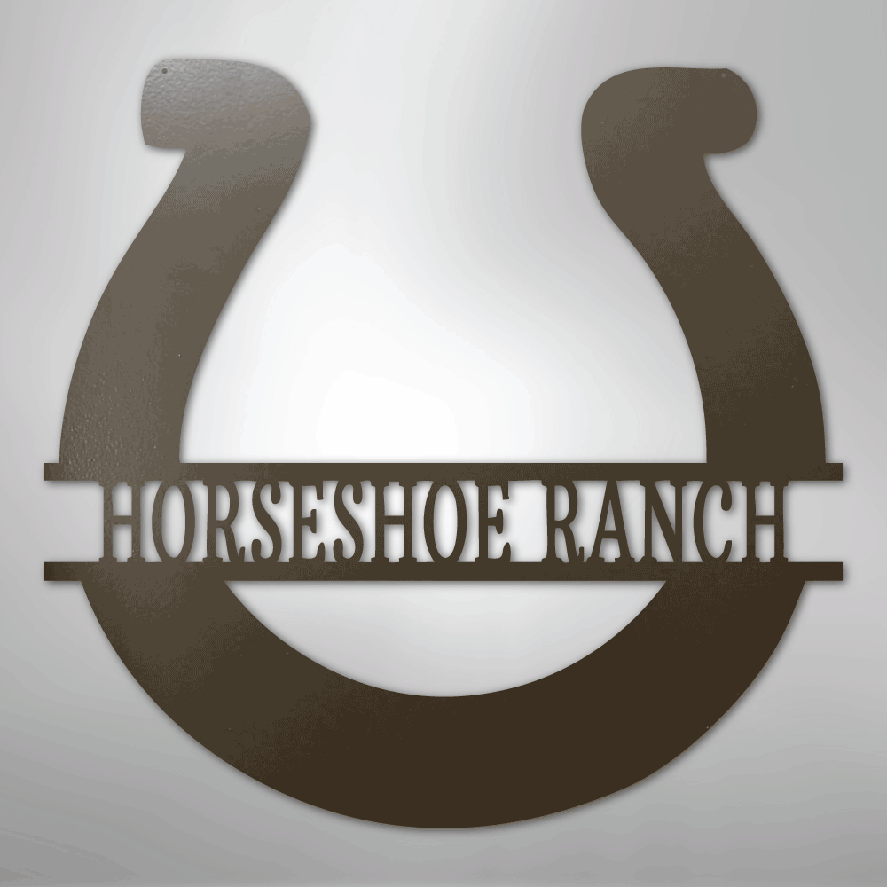 Personalized Simple Horseshoe Metal Art Sign