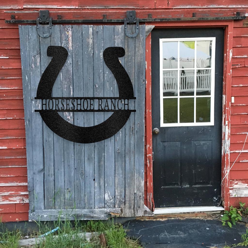 Personalized Simple Horseshoe Metal Art Sign
