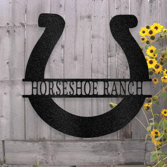 Personalized Simple Horseshoe Metal Art Sign