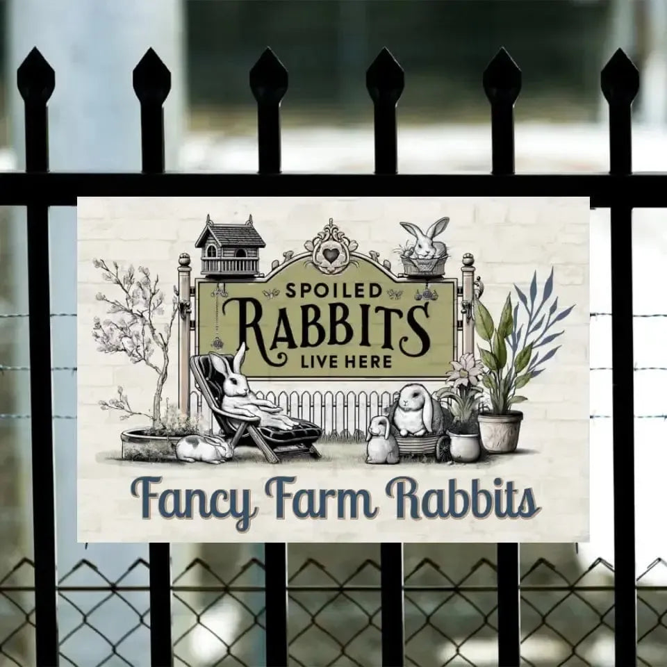 Personalized Spoiled Rabbits - Rabbit Hutch Sign