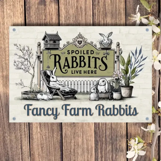 Personalized Spoiled Rabbits - Rabbit Hutch Sign