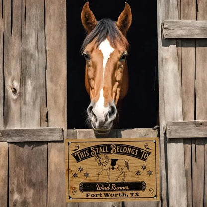 Personalized Stall Belongs To - Stall Sign