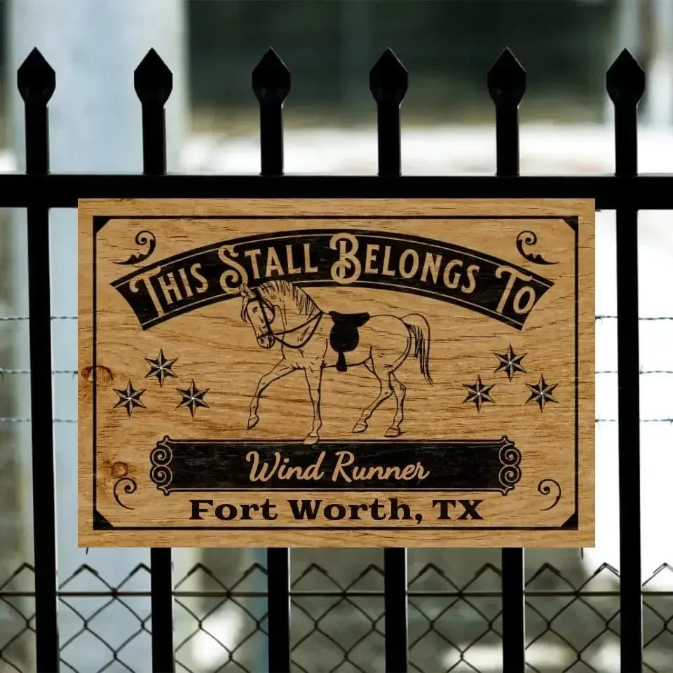 Personalized Stall Belongs To - Stall Sign