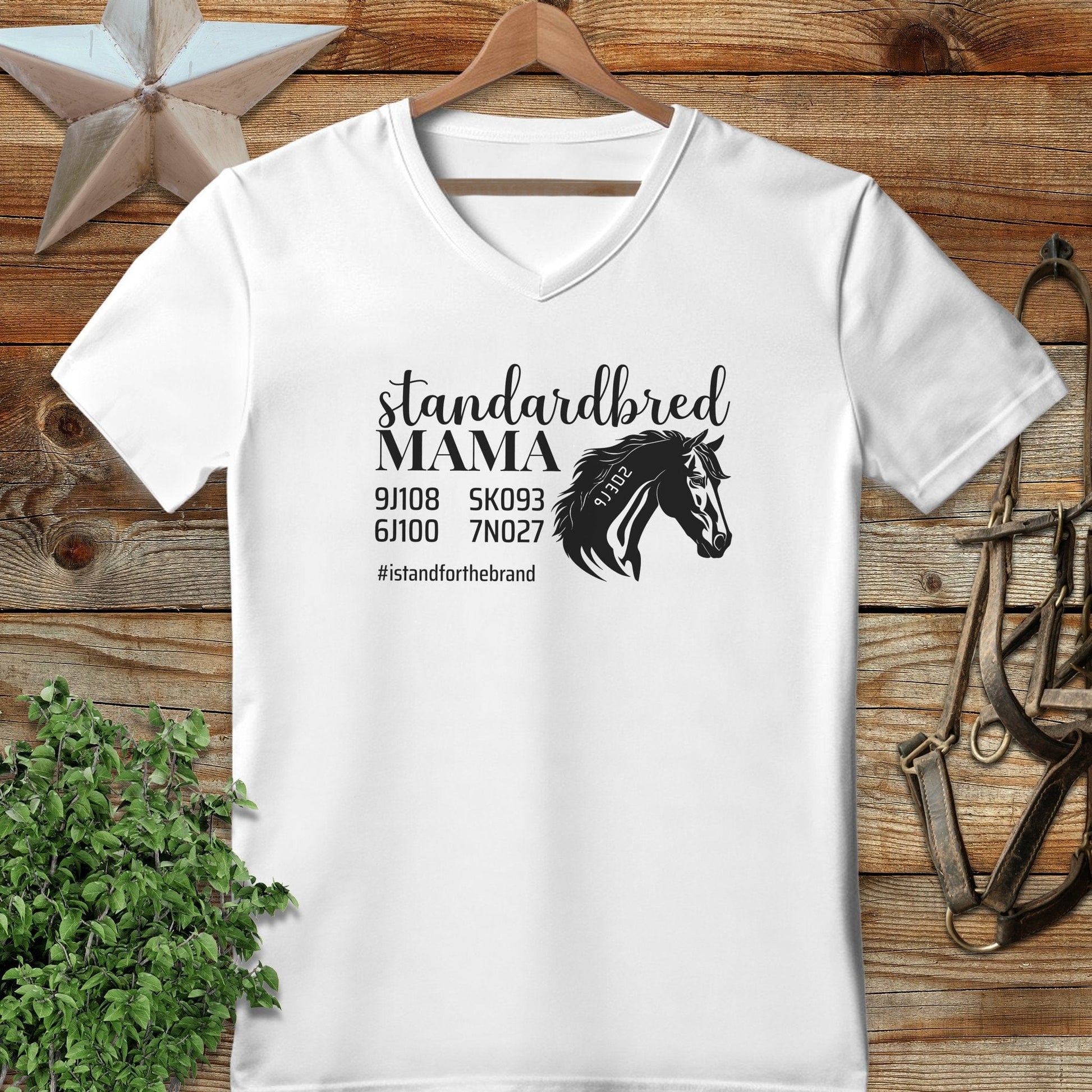 Personalized Standardbred Mama V-neck