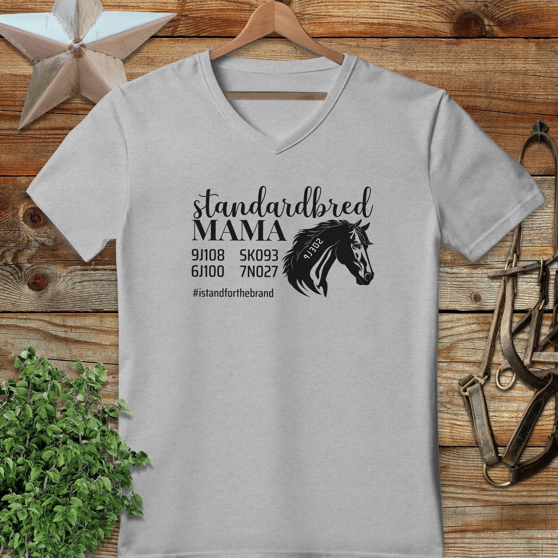 Personalized Standardbred Mama V-neck