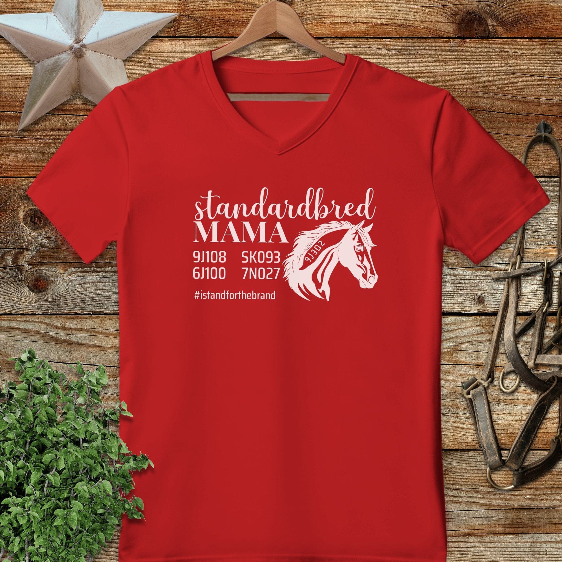Personalized Standardbred Mama V-neck