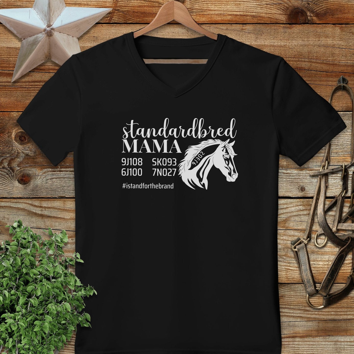 Personalized Standardbred Mama V-neck