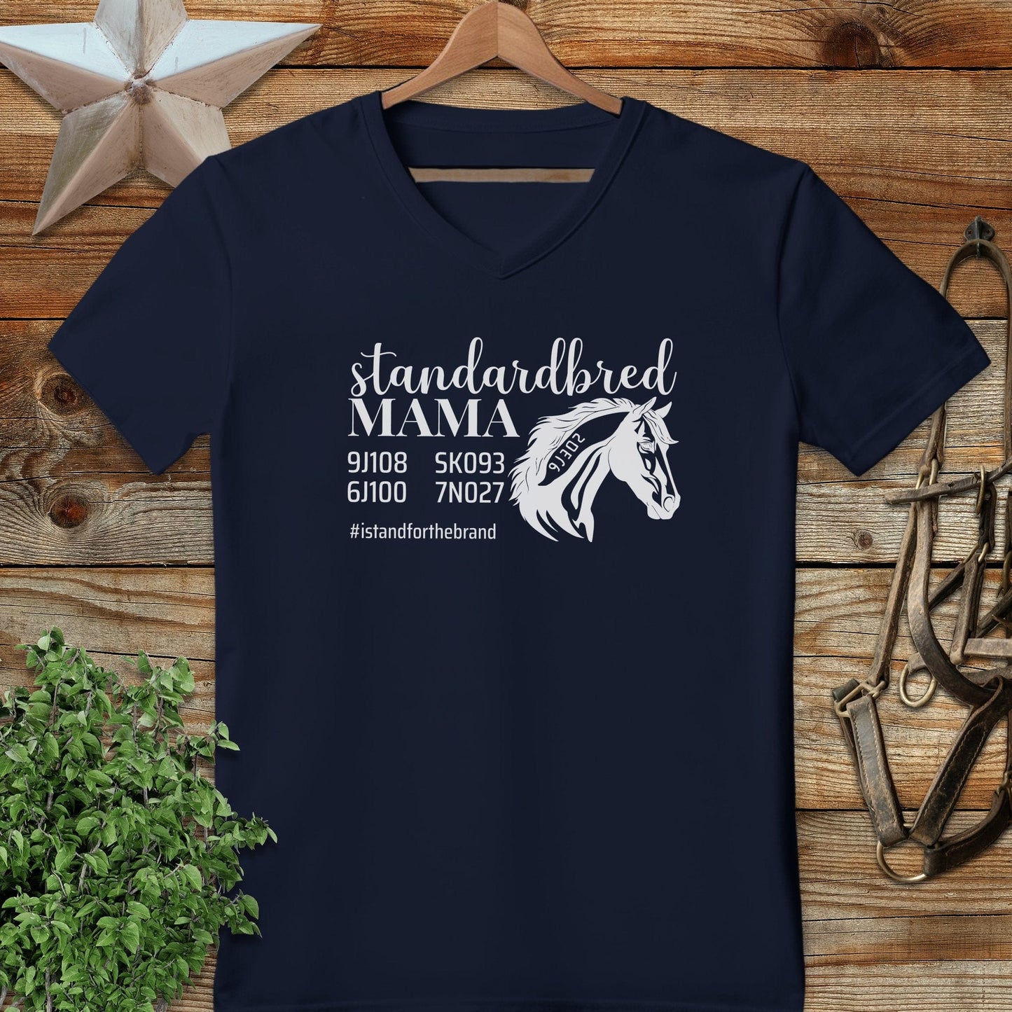 Personalized Standardbred Mama V-neck