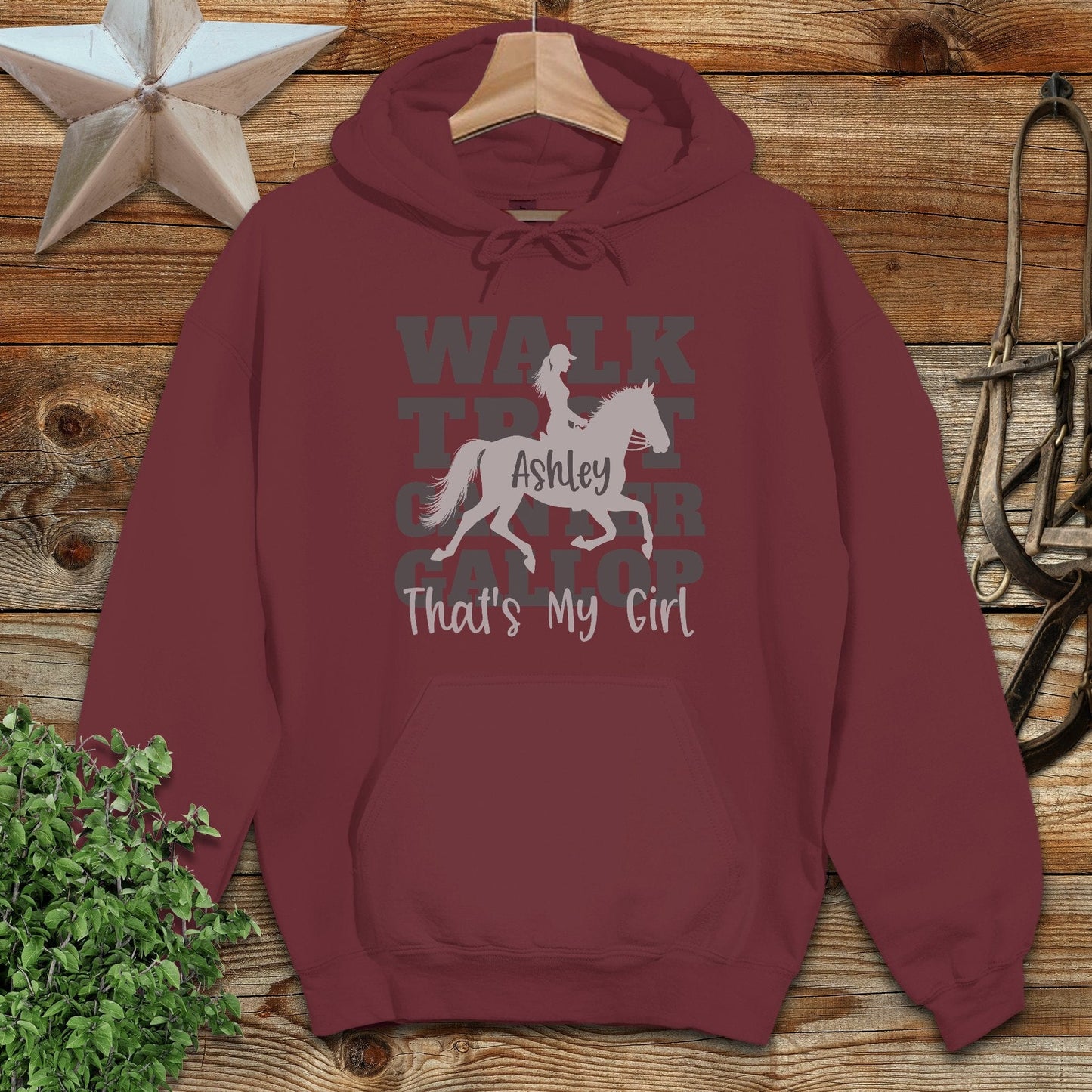Personalized Walk Trot Canter Gallop Hoodie