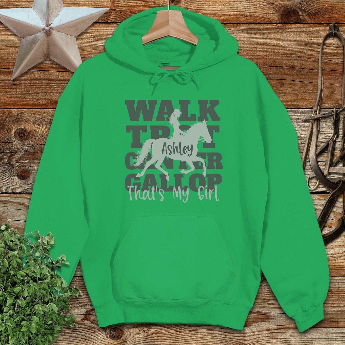 Personalized Walk Trot Canter Gallop Hoodie