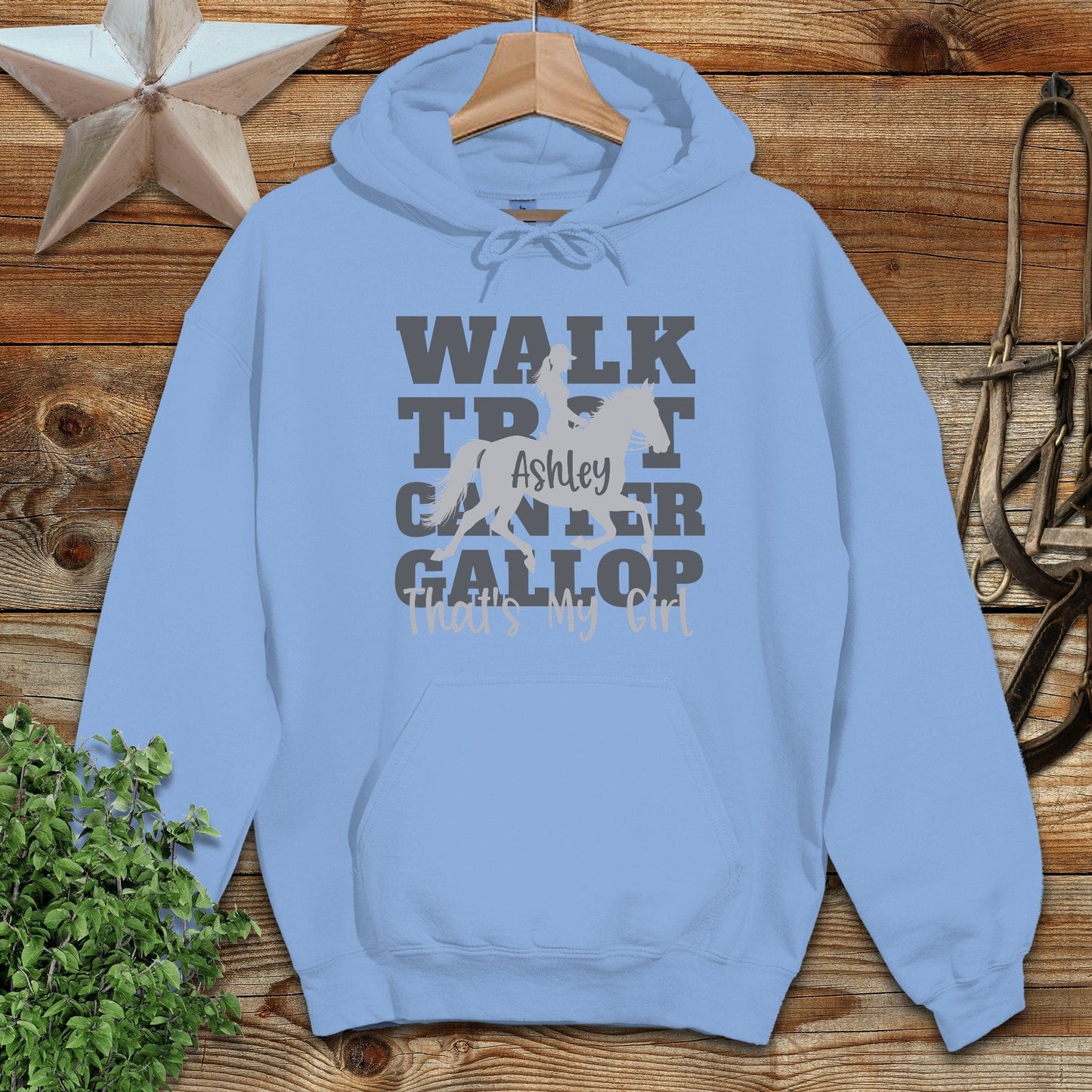 Personalized Walk Trot Canter Gallop Hoodie