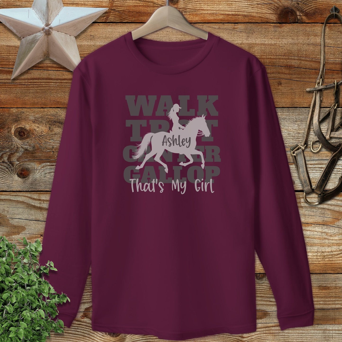 Personalized Walk Trot Canter Gallop Long Sleeve Tee