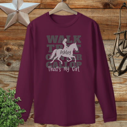 Personalized Walk Trot Canter Gallop Long Sleeve Tee