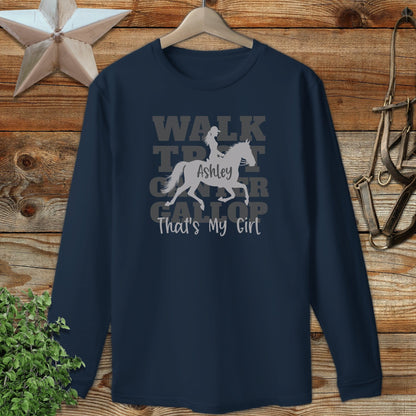Personalized Walk Trot Canter Gallop Long Sleeve Tee