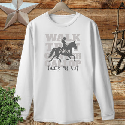 Personalized Walk Trot Canter Gallop Long Sleeve Tee