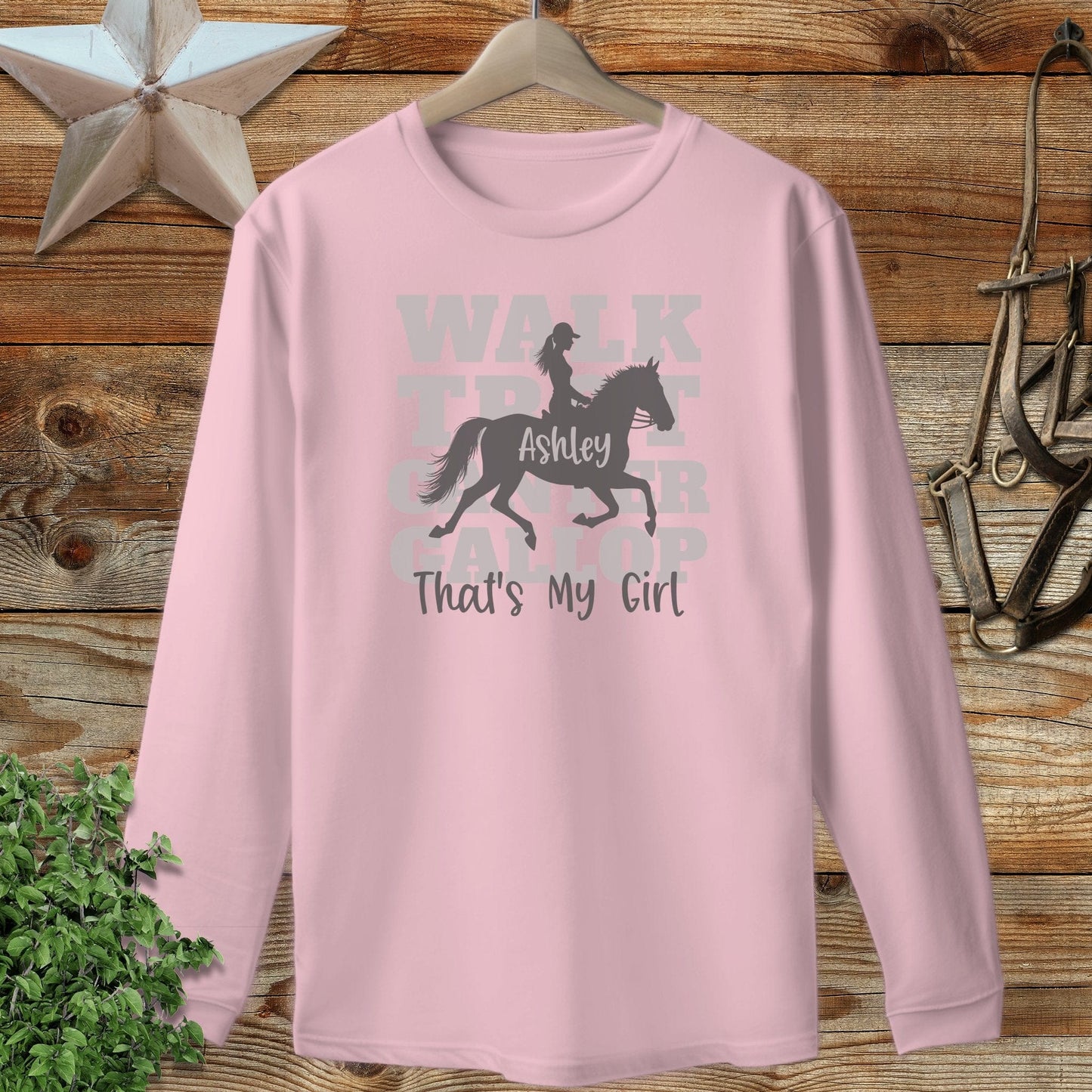 Personalized Walk Trot Canter Gallop Long Sleeve Tee