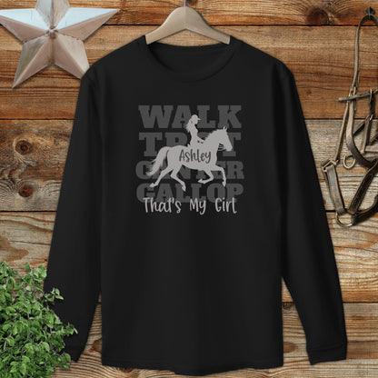 Personalized Walk Trot Canter Gallop Long Sleeve Tee