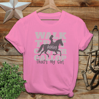 Personalized Walk Trot Canter Gallop Softstyle Tee