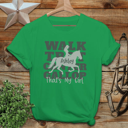 Personalized Walk Trot Canter Gallop Softstyle Tee