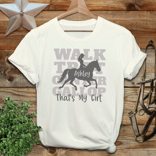 Personalized Walk Trot Canter Gallop Softstyle Tee