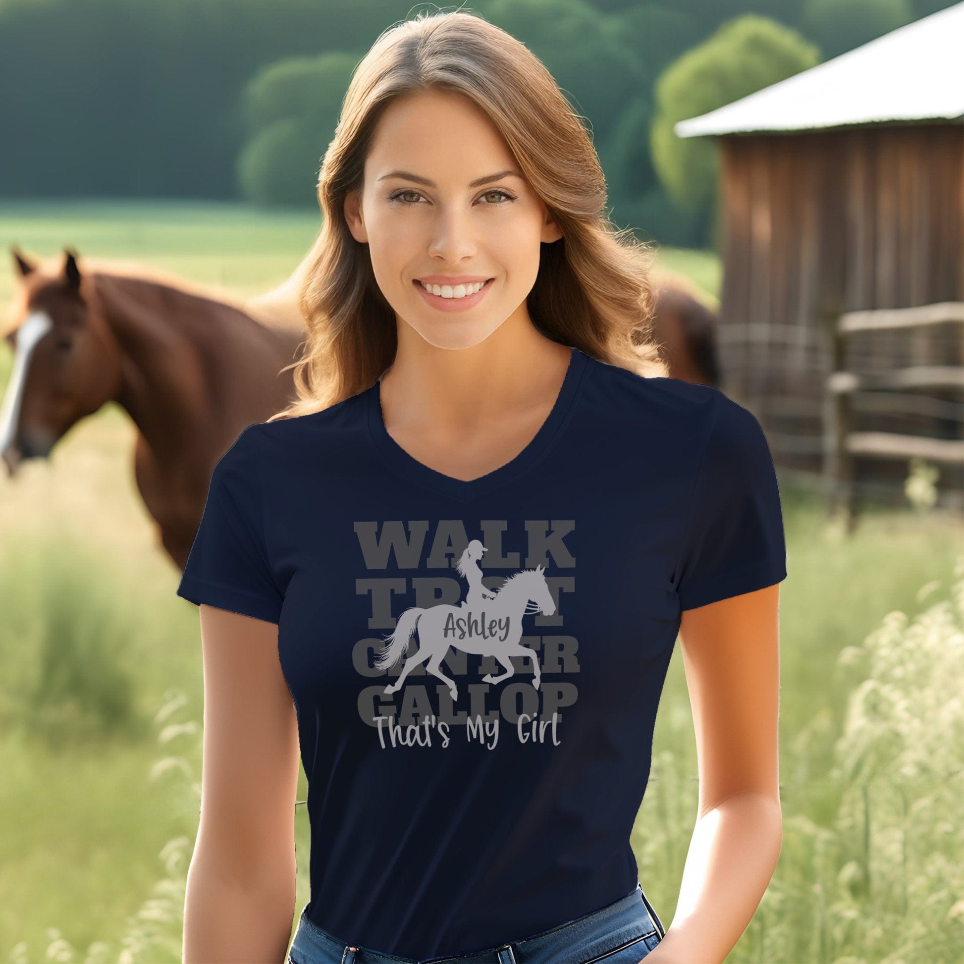 Personalized Walk Trot Canter Gallop V-neck