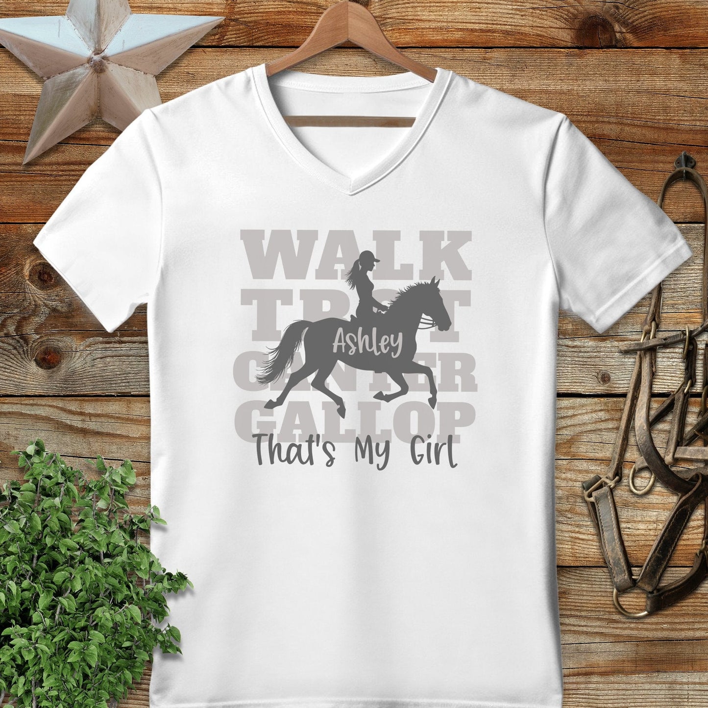 Personalized Walk Trot Canter Gallop V-neck