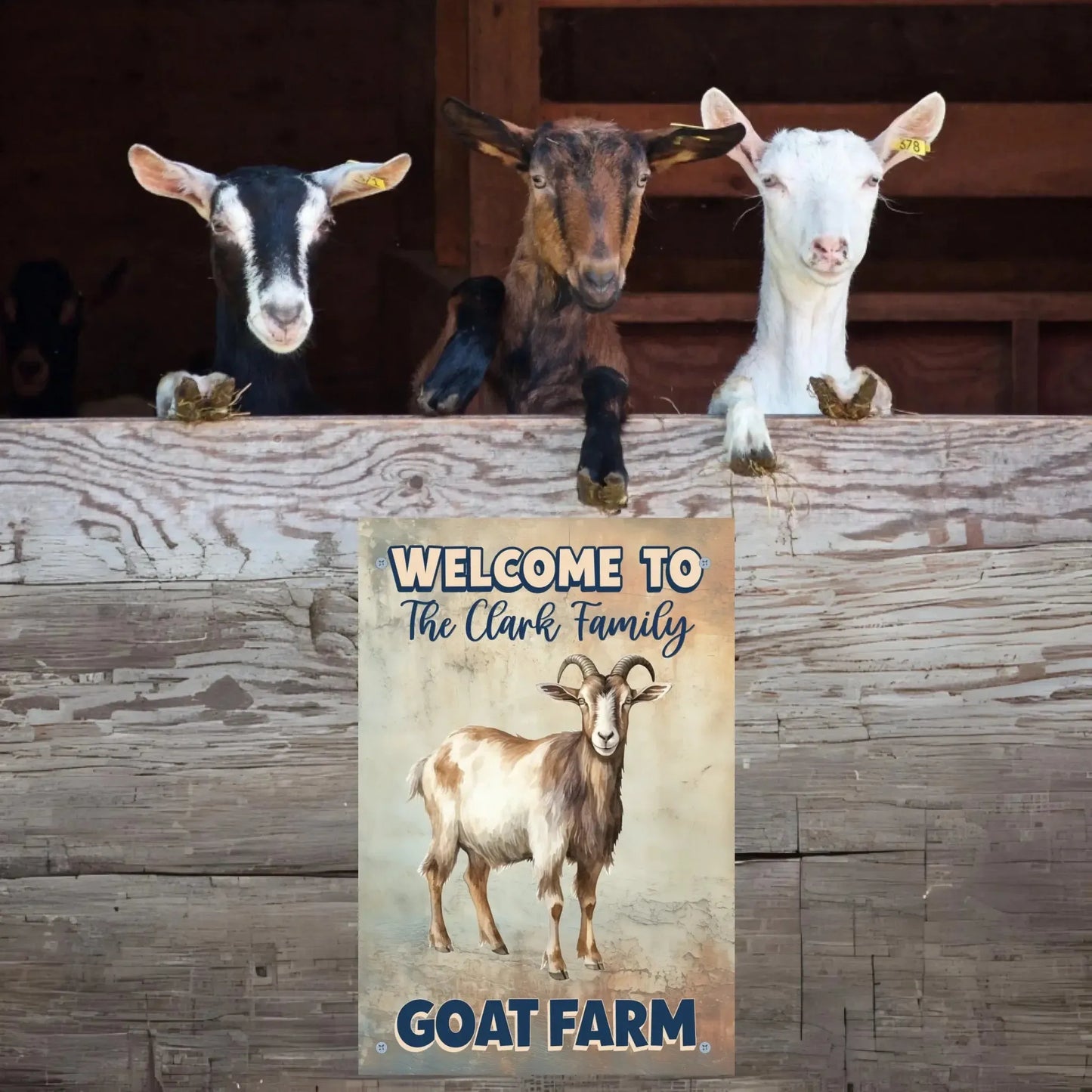 Personalized Welcome to My Goat Farm Sign