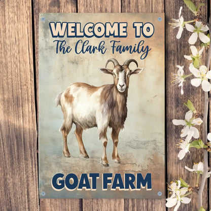 Personalized Welcome to My Goat Farm Sign