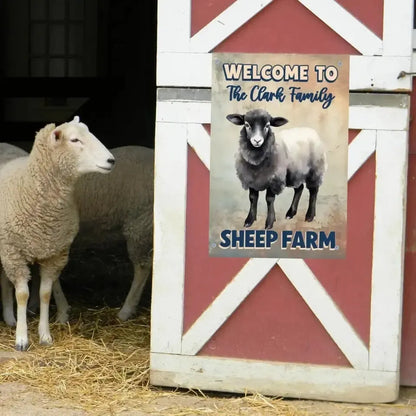 Personalized Welcome to My Sheep Farm Sign