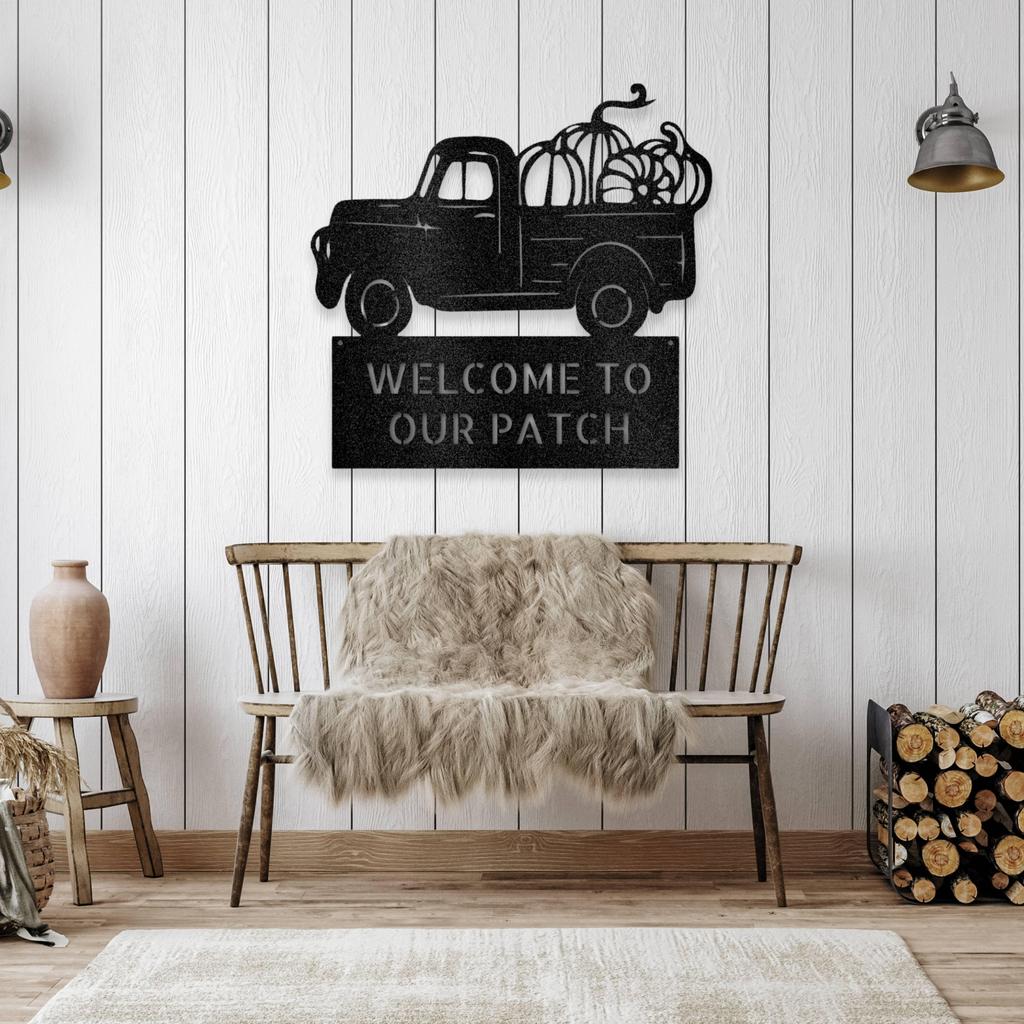 Personalized Welcome to our Patch Metal Art Sign