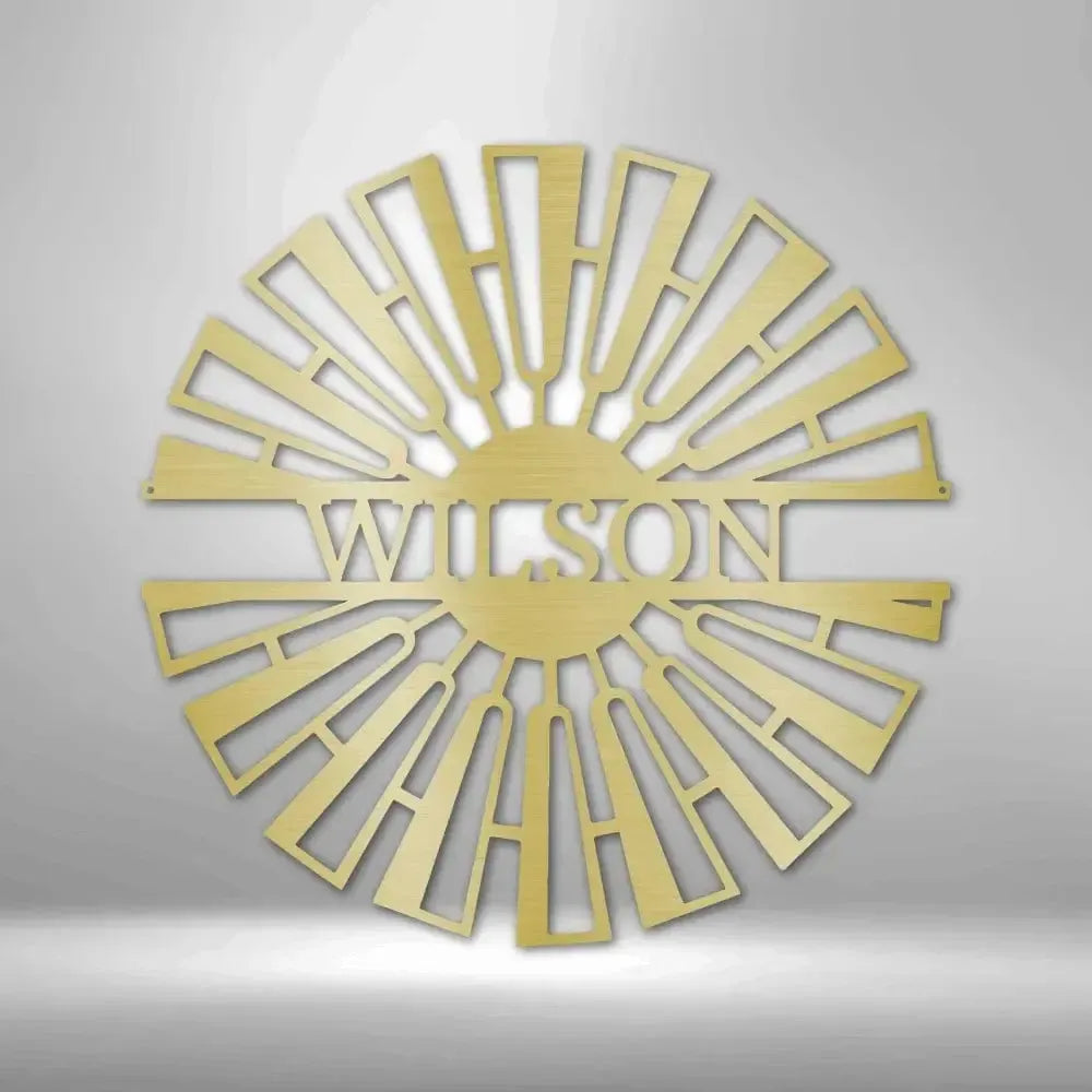 Personalized Windmill Metal Art Sign