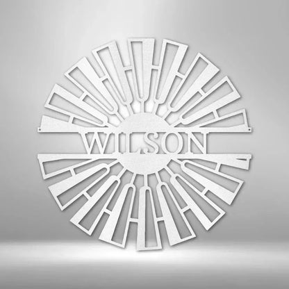 Personalized Windmill Metal Art Sign
