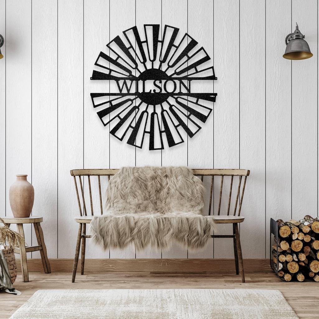 Personalized Windmill Metal Art Sign