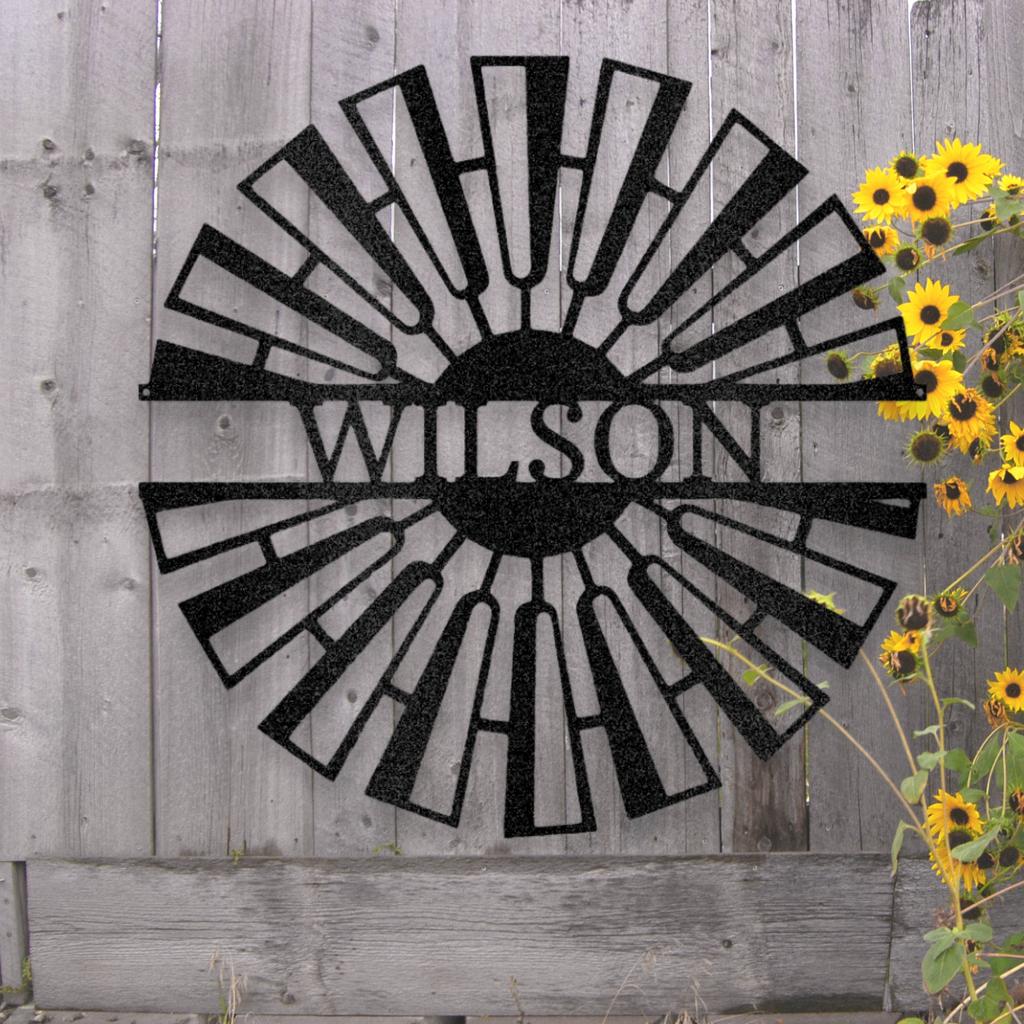 Personalized Windmill Metal Art Sign