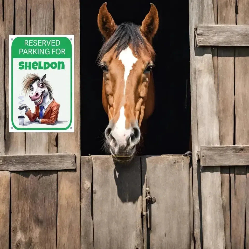 Personalized (horse, donkey, cow or pig) Parking - Stall Sign