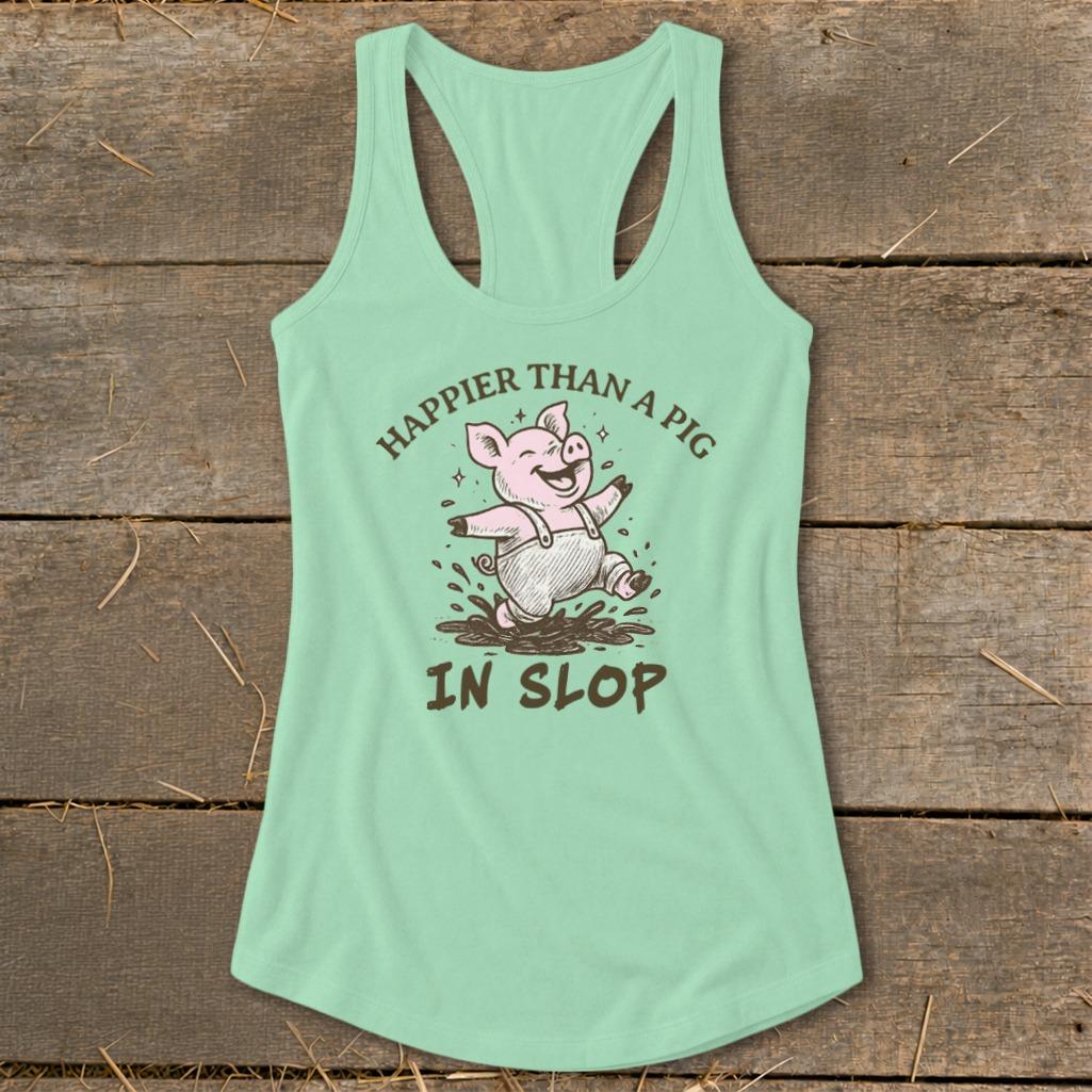 Pig in Slop Racerback Tank