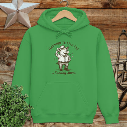 Pig in Sunday Shoes Hoodie