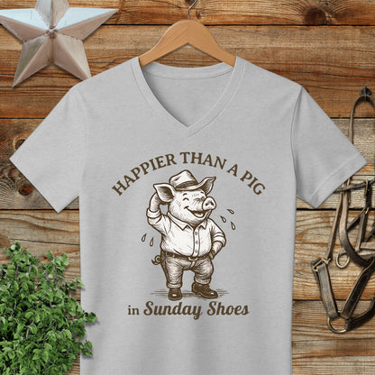 Pig in Sunday Shoes V-neck