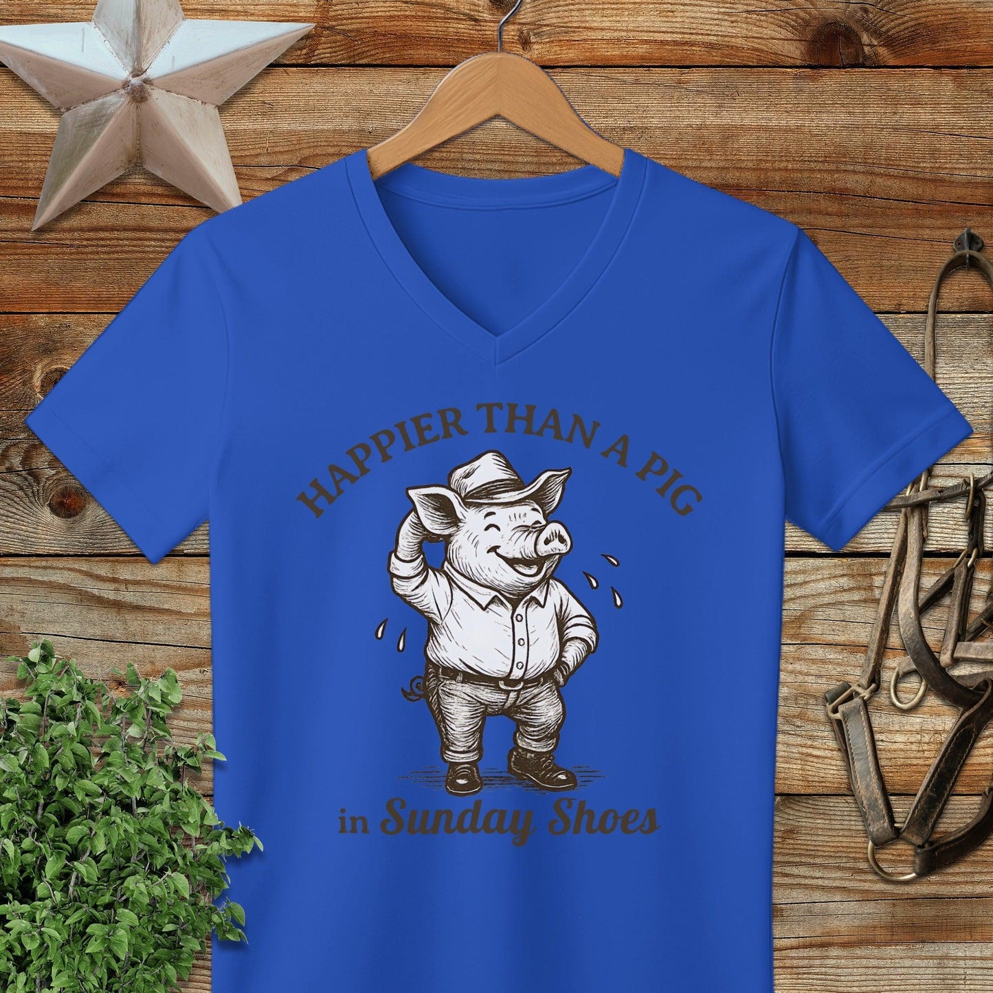 Pig in Sunday Shoes V-neck
