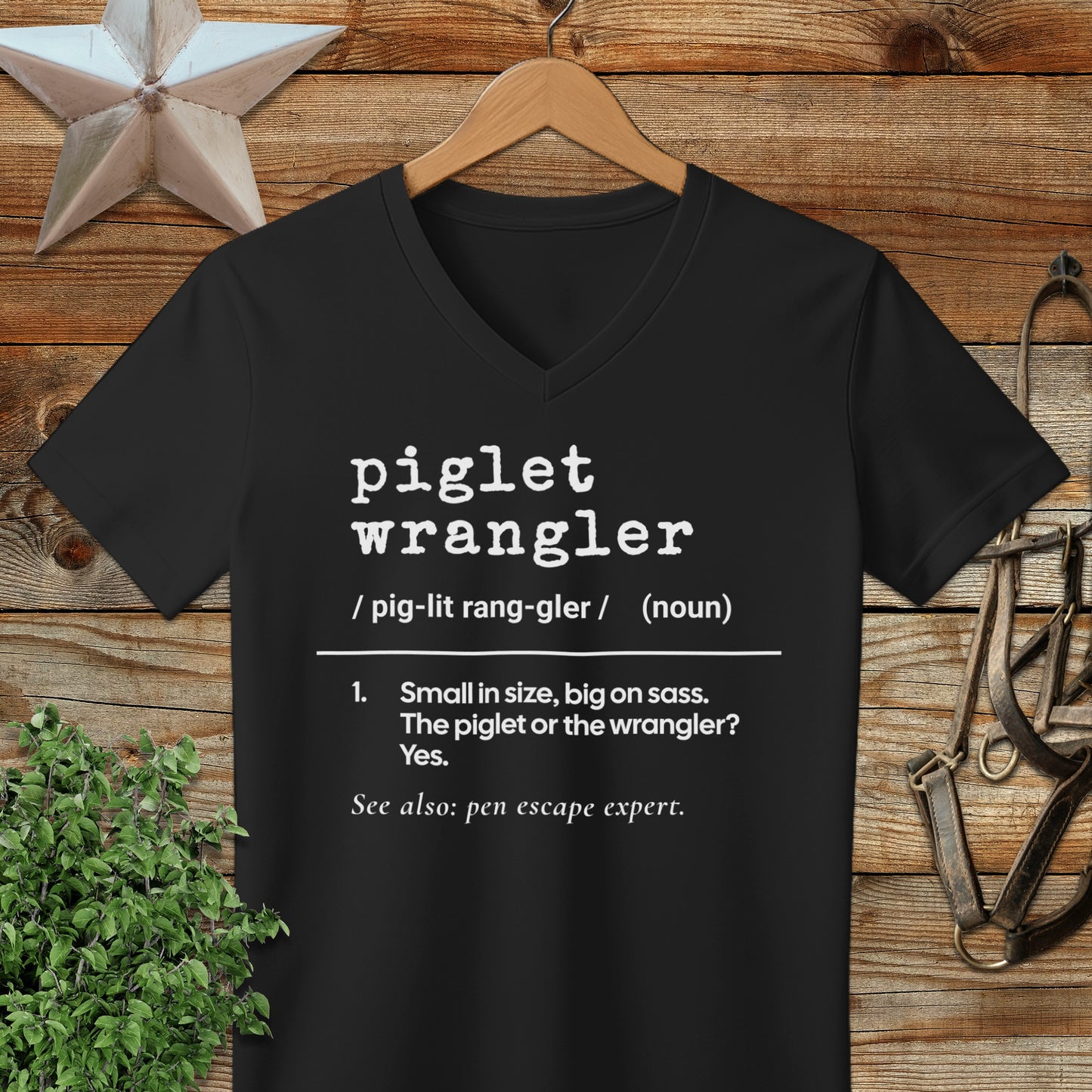 Piglet Wrangler Definition V-neck