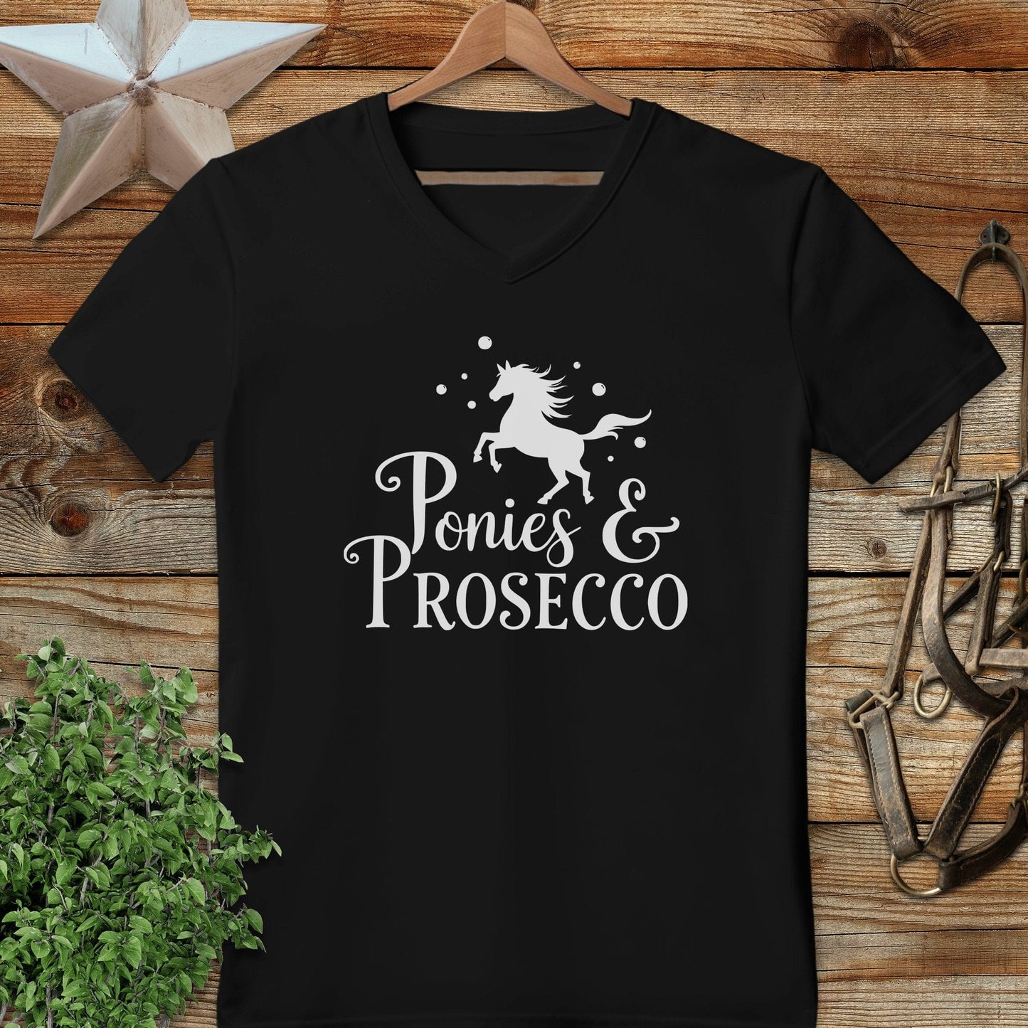 Ponies and Prosecco V-neck