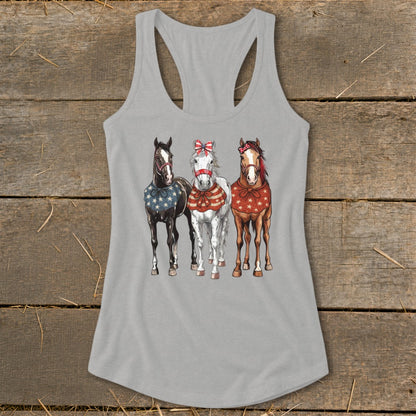 Pretty Patriot Horses Racerback Tank