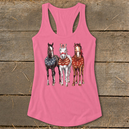 Pretty Patriot Horses Racerback Tank