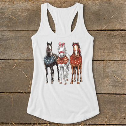 Pretty Patriot Horses Racerback Tank