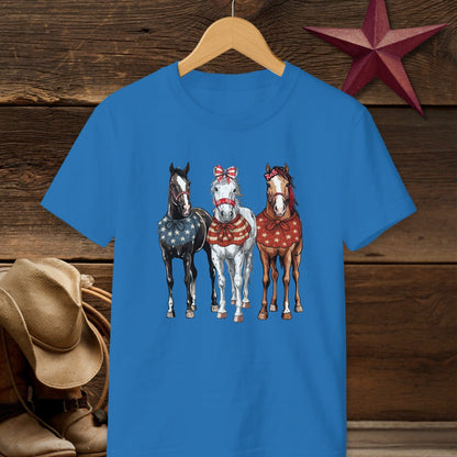 Pretty Patriot Horses T-Shirt (Youth)
