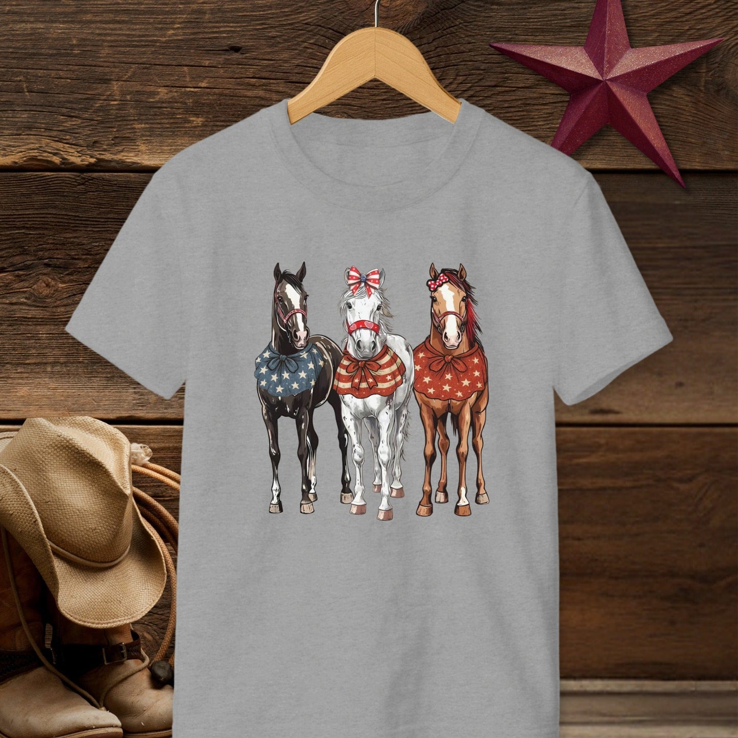Pretty Patriot Horses T-Shirt (Youth)